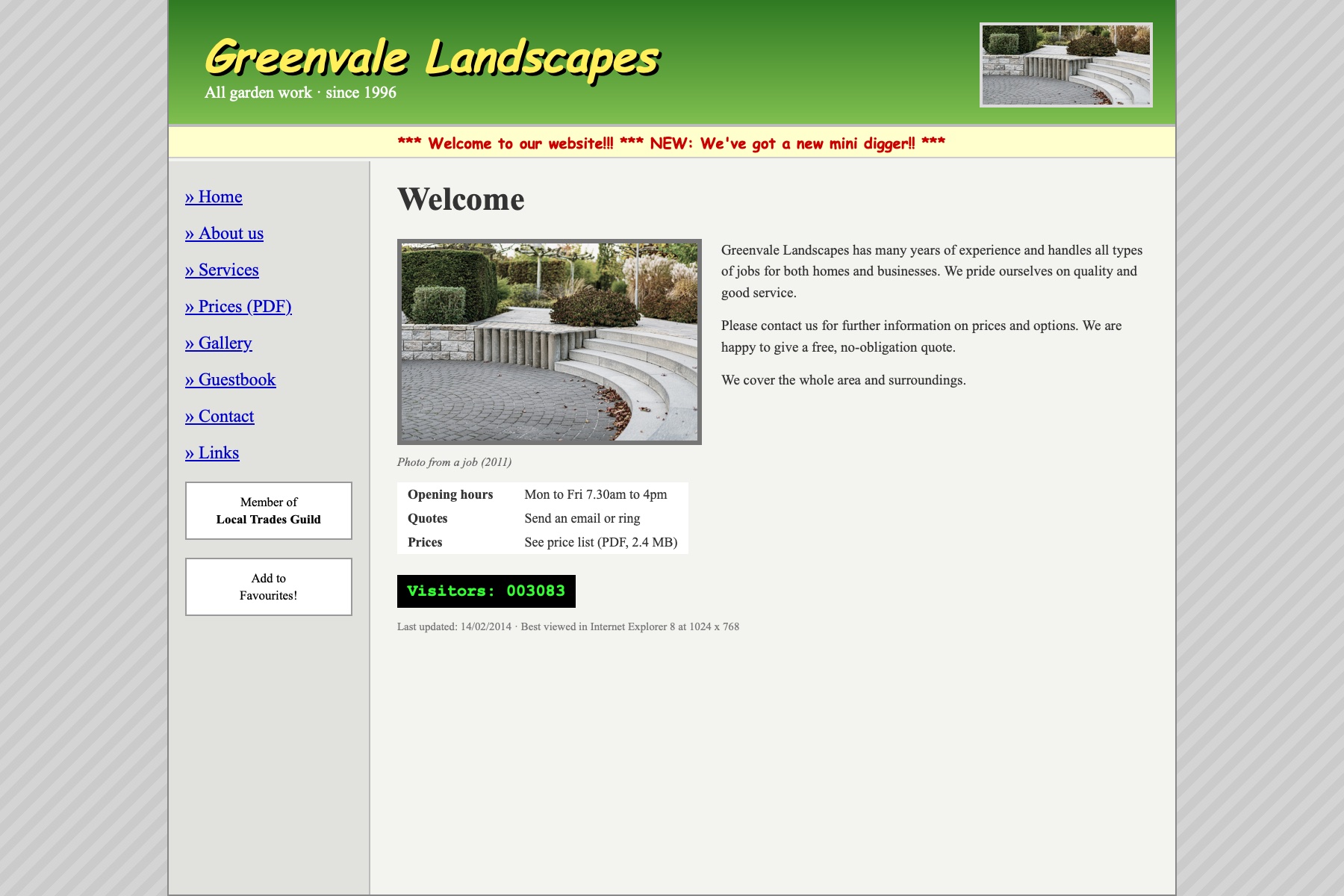The same company's old website